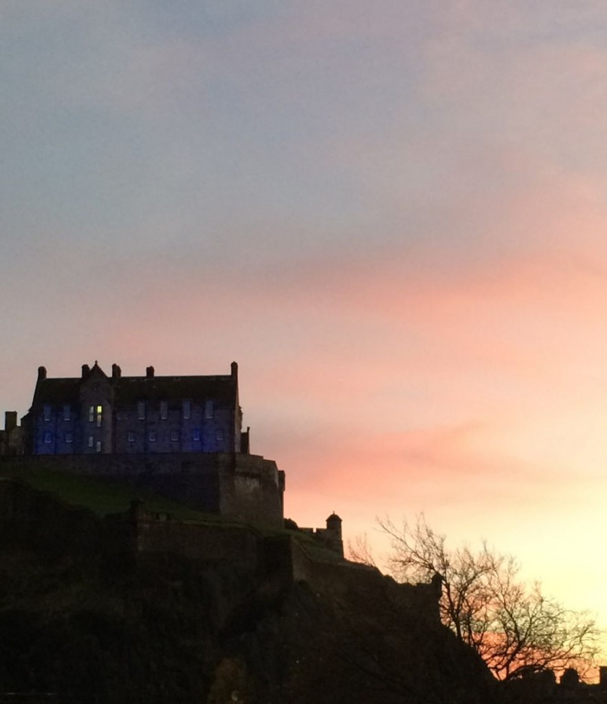 Edinburgh castle at sun set