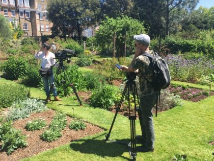 Filming at the Chelsea Physic Garden